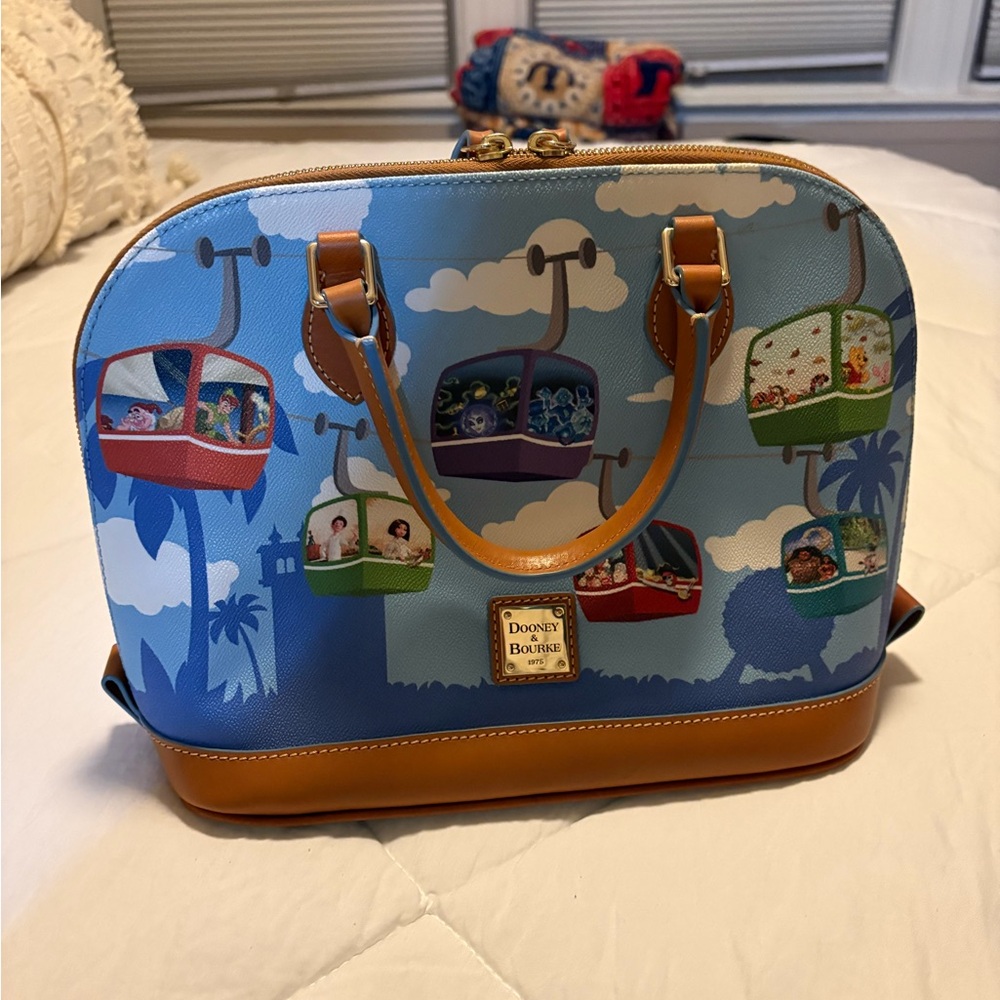 Dooney & Bourke Sky Blue and Tan Satchel